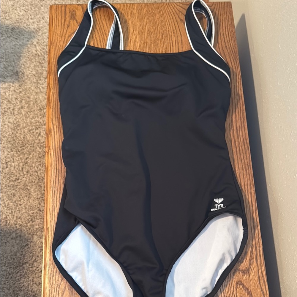 TYR Black One-Piece Swimsuit Sleek Athletic Design